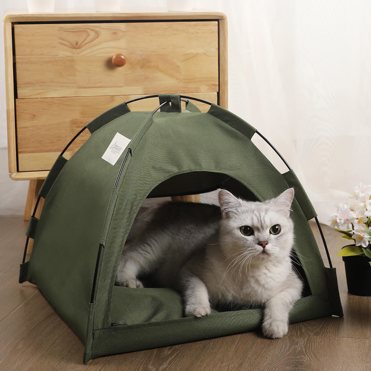 Katt Tältbädd med Varm Kudde | Möbler för Katter