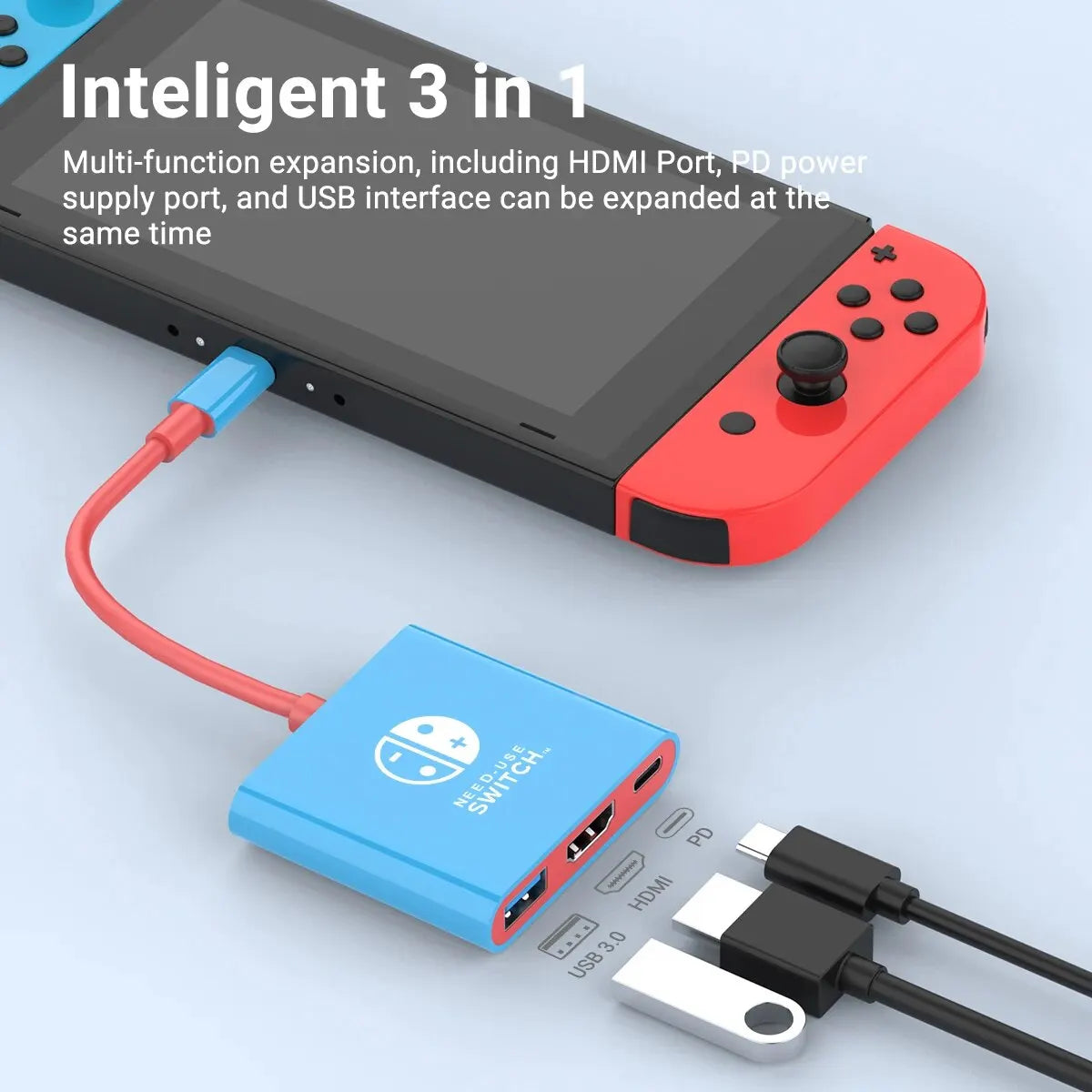 Nintendo Switch 4K Dock & USB C Splitter - Portabel TV-dockningsstation