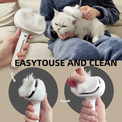 Självrengörande elektrisk ångande kattborste | Hundborste